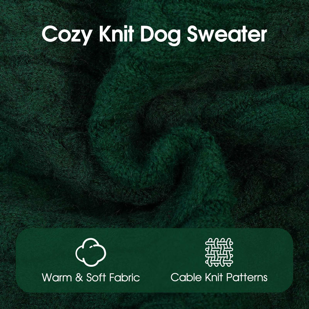 SAWMONG Dog Sweater green on-dog-walk demonstrates warmth during chilly outdoor strolls