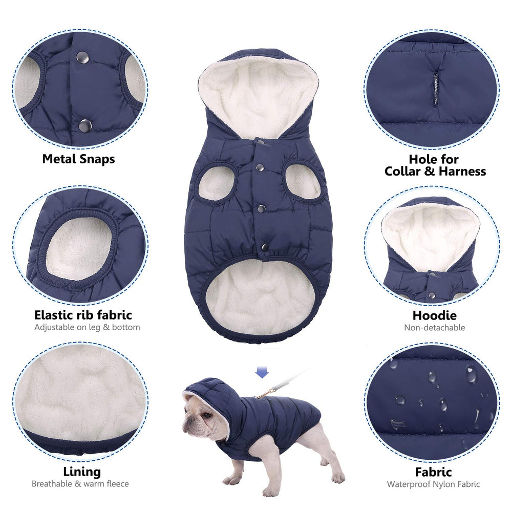SAWMONG windproof dog coat elastic-edge close-up shows adjustable, comfortable fit