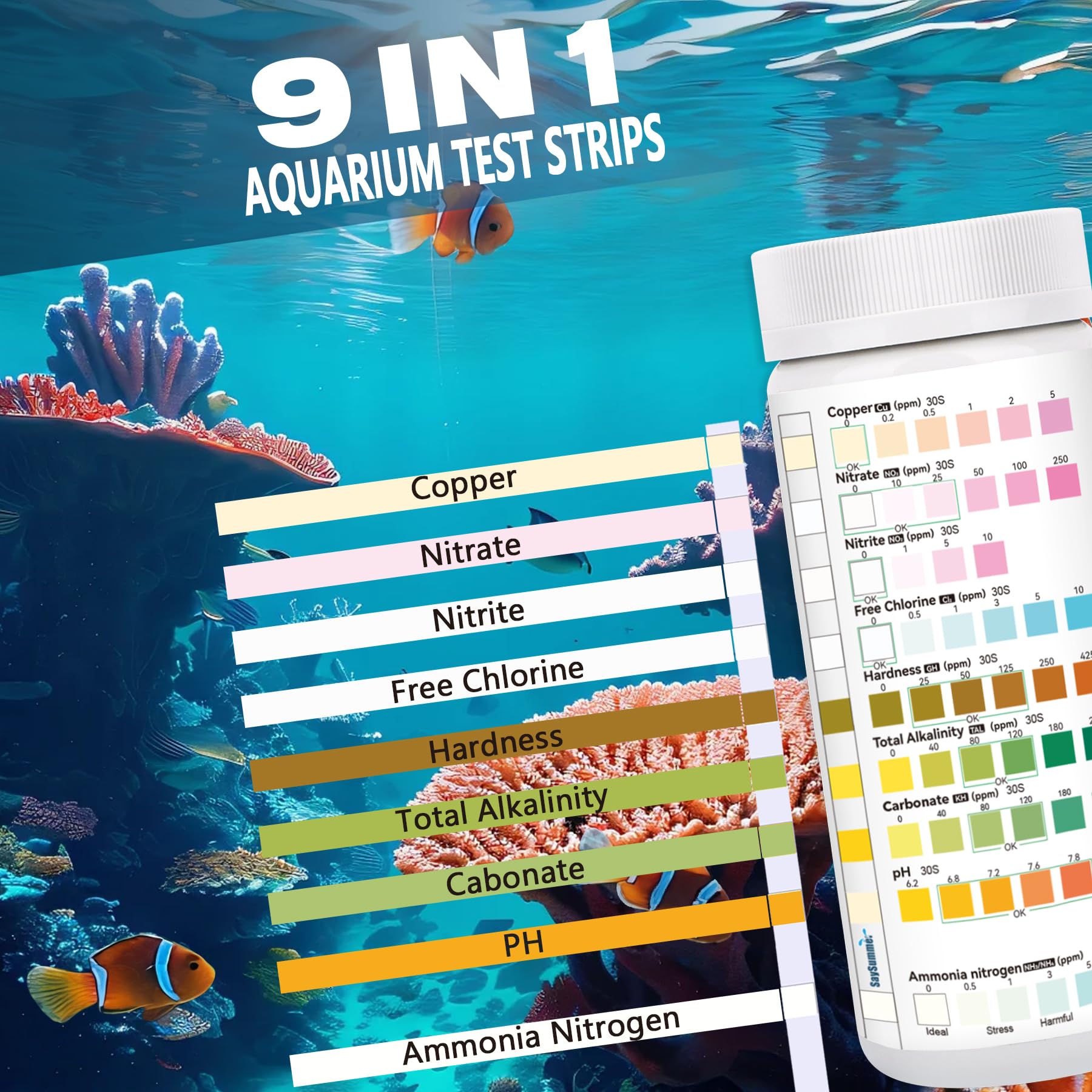 SaySummer dipping strip into water for quick hands-on testing
