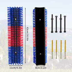 Sayutie livestock scratch brush blue packaging highlights easy-install hardware