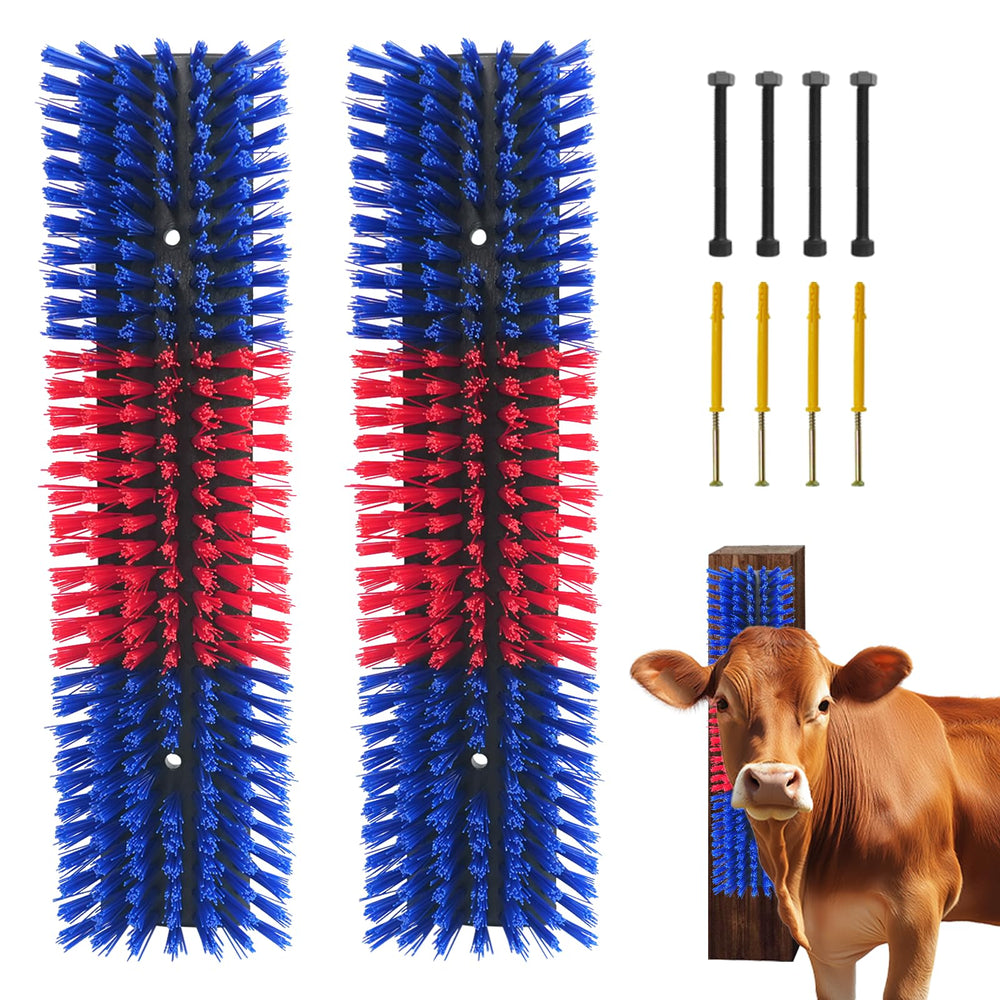 Sayutie livestock scratch brush blue closeup emphasizes durable grooming for cattle