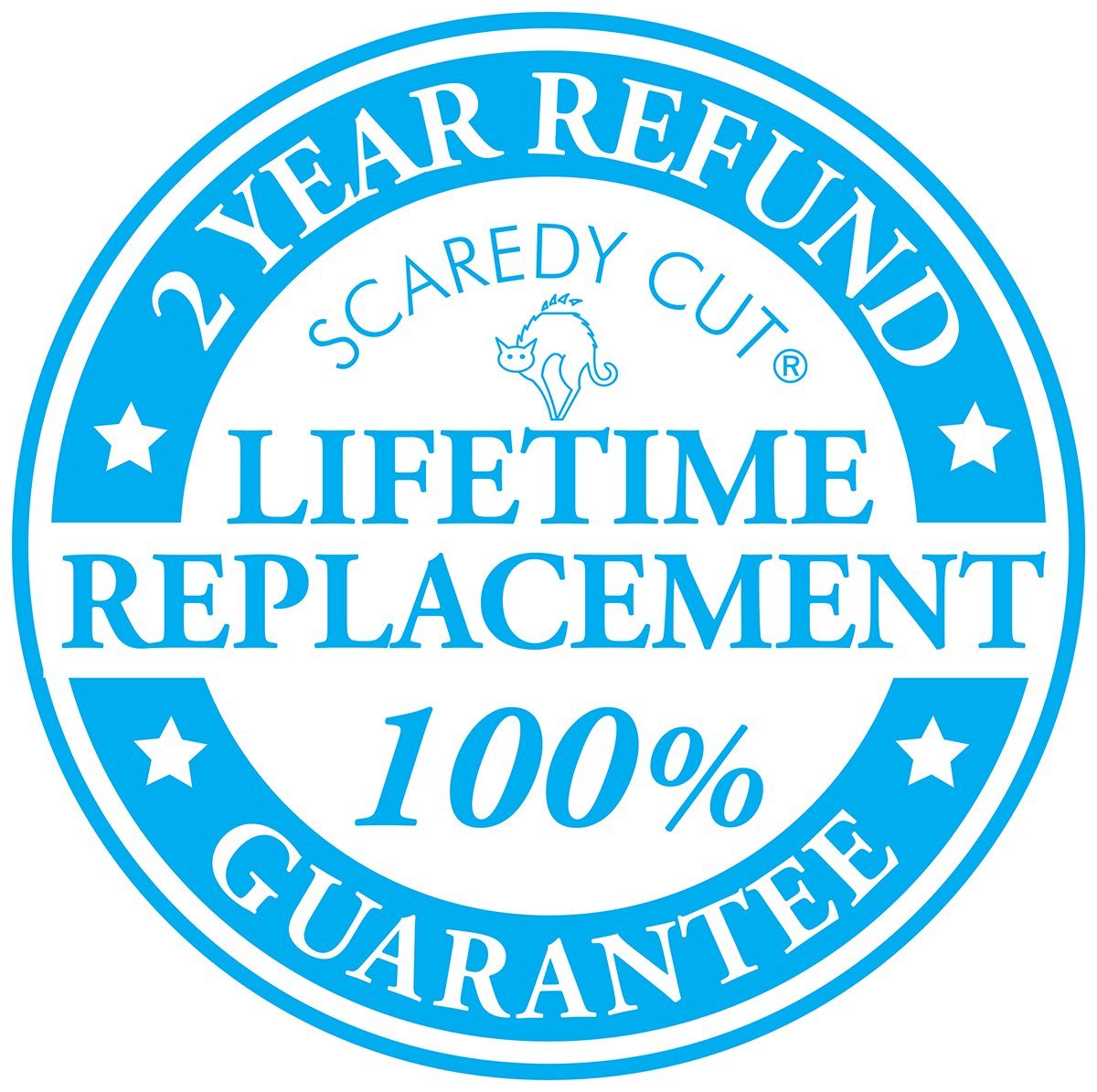 Scaredy Cut made in USA badge confirms domestic assembly with quality materials.