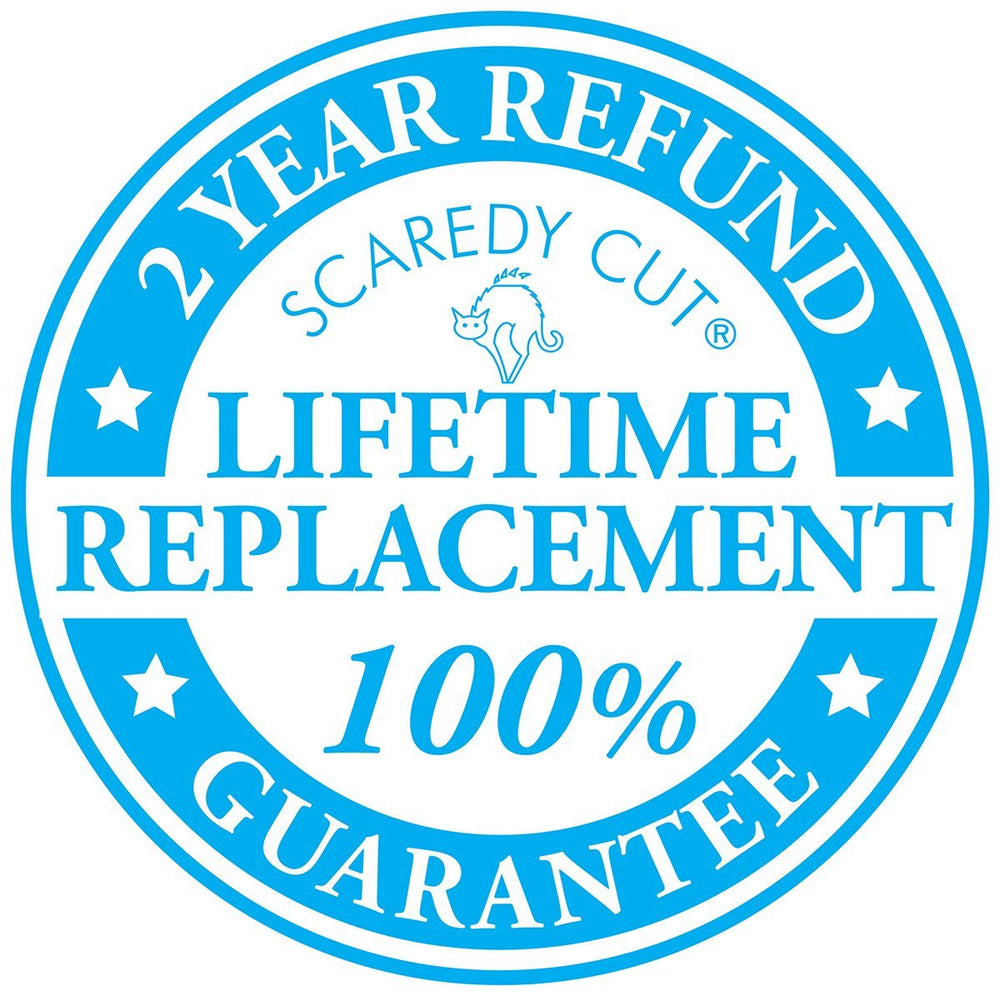 Scaredy Cut made in USA badge confirms domestic assembly with quality materials.