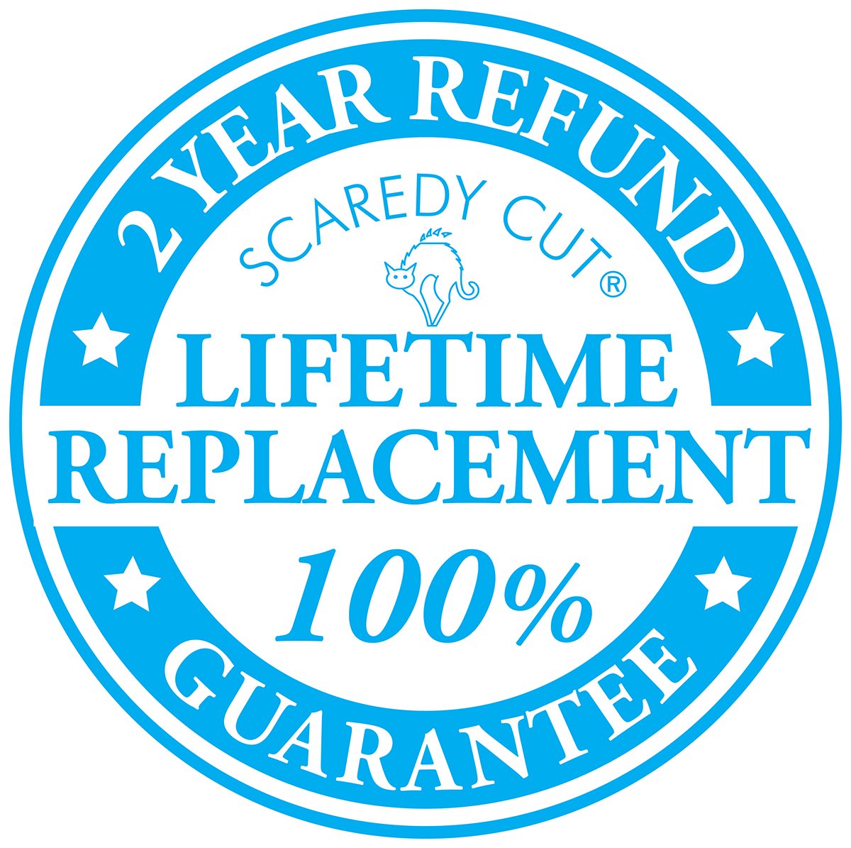 Scaredy Cut Tiny Trim ball-tipped scissor shown for safe ear and paw grooming