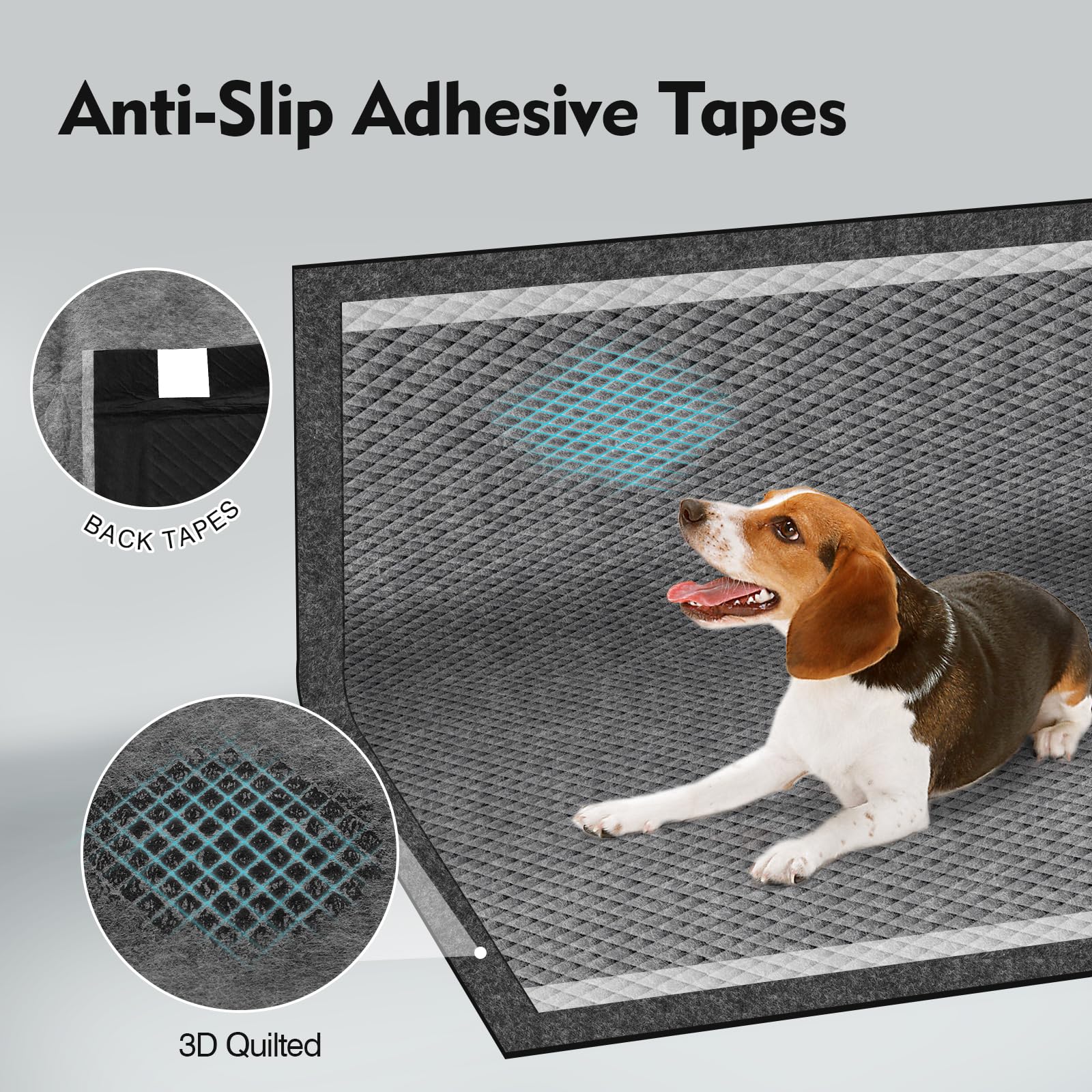 SCLOSE Charcoal Pads 36x36 oversized pad for potty-training homes.