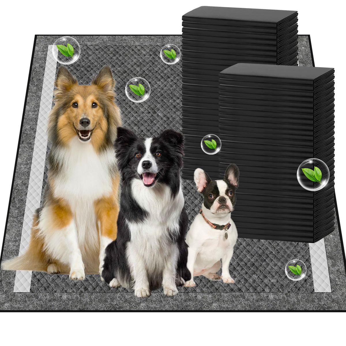 SCLOSE Charcoal Pads front view for large dogs with ample 36x36 coverage.