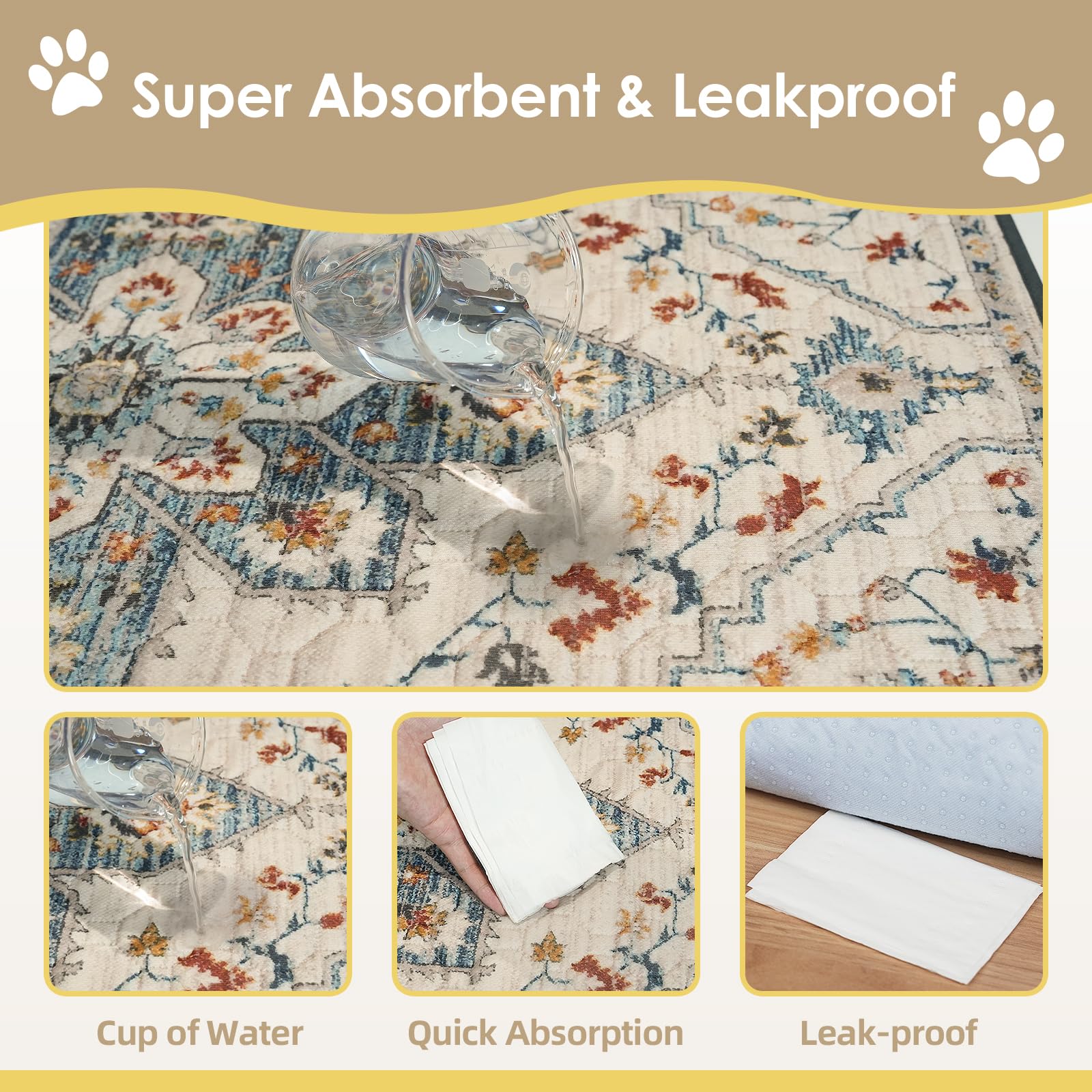 SCLOSE waterproof TPU backing protects furniture and floors from leaks