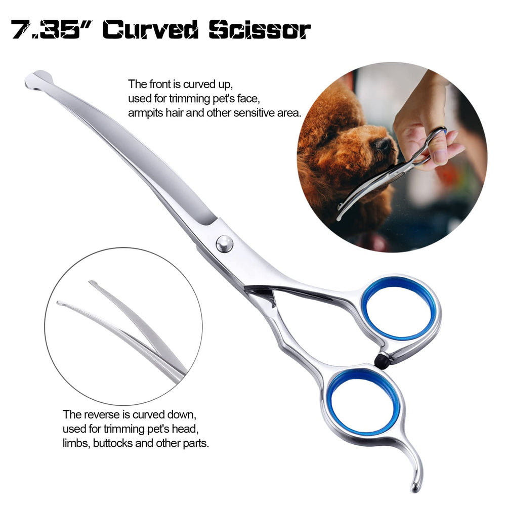 SCEDREAM straight grooming scissors provide clean, precise trims on coats.