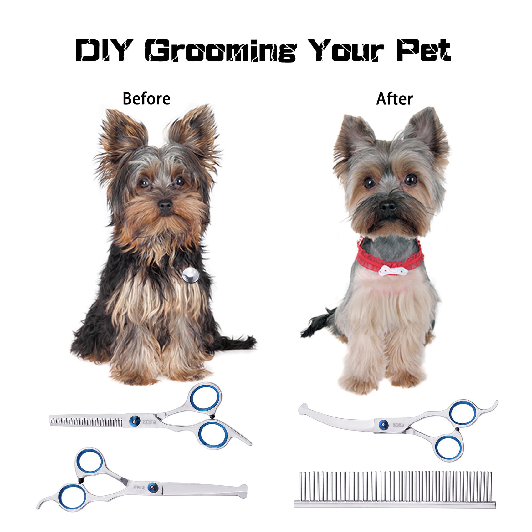 SCEDREAM stainless-steel blades resist rust for durable at-home grooming.