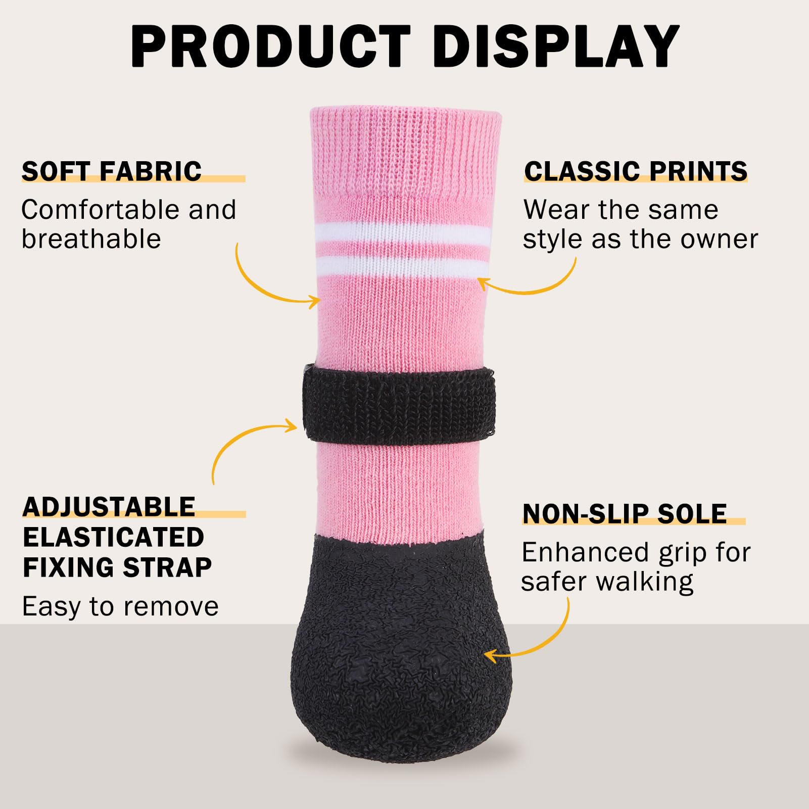 SCENEREAL anti-slip dog boots side view showing secure grip.