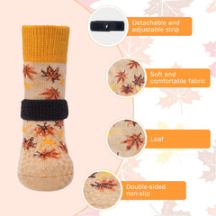 SCENEREAL anti slip dog socks bottom grip section improves indoor mobility.
