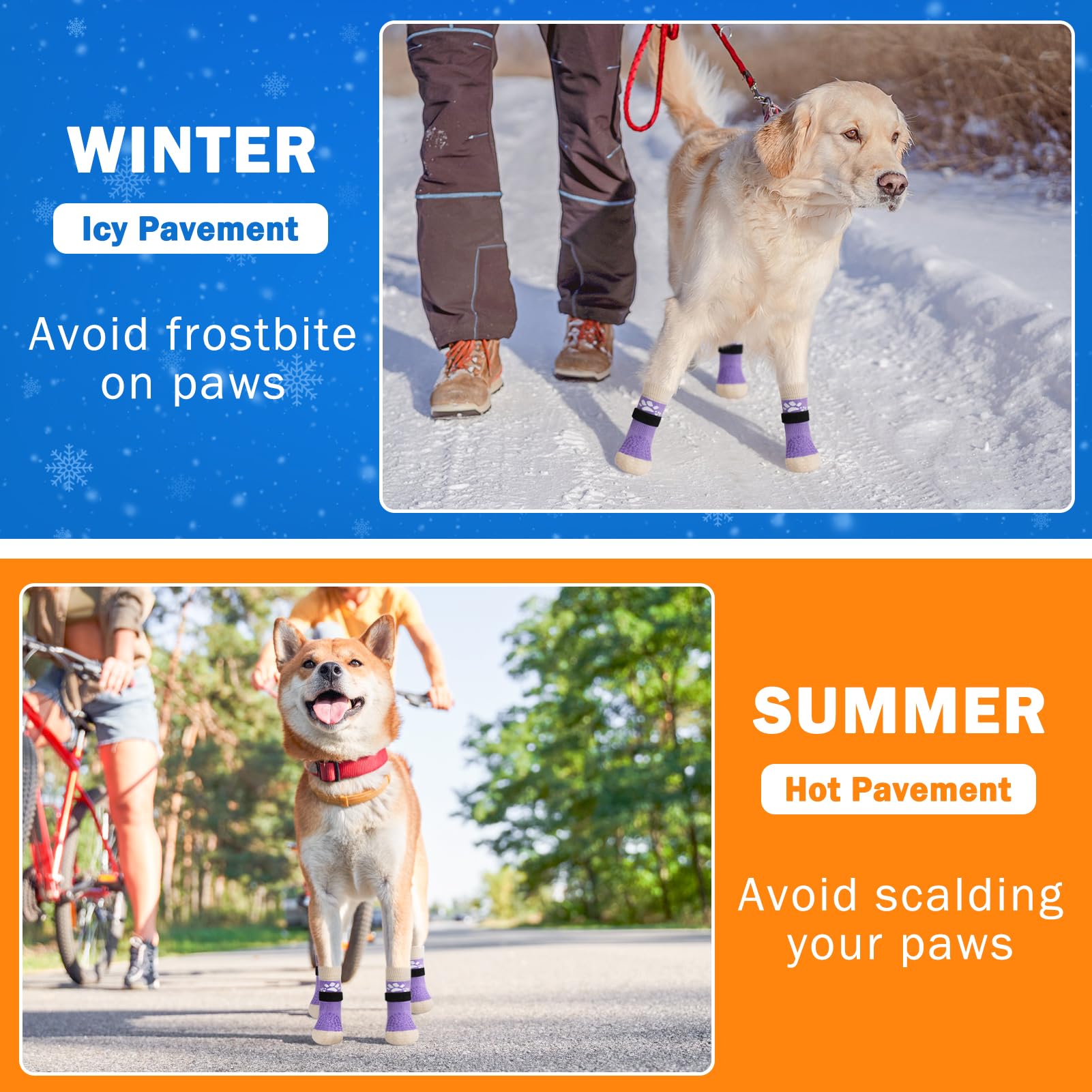 SCENEREAL anti-slip dog socks in breathable fabric for paw comfort