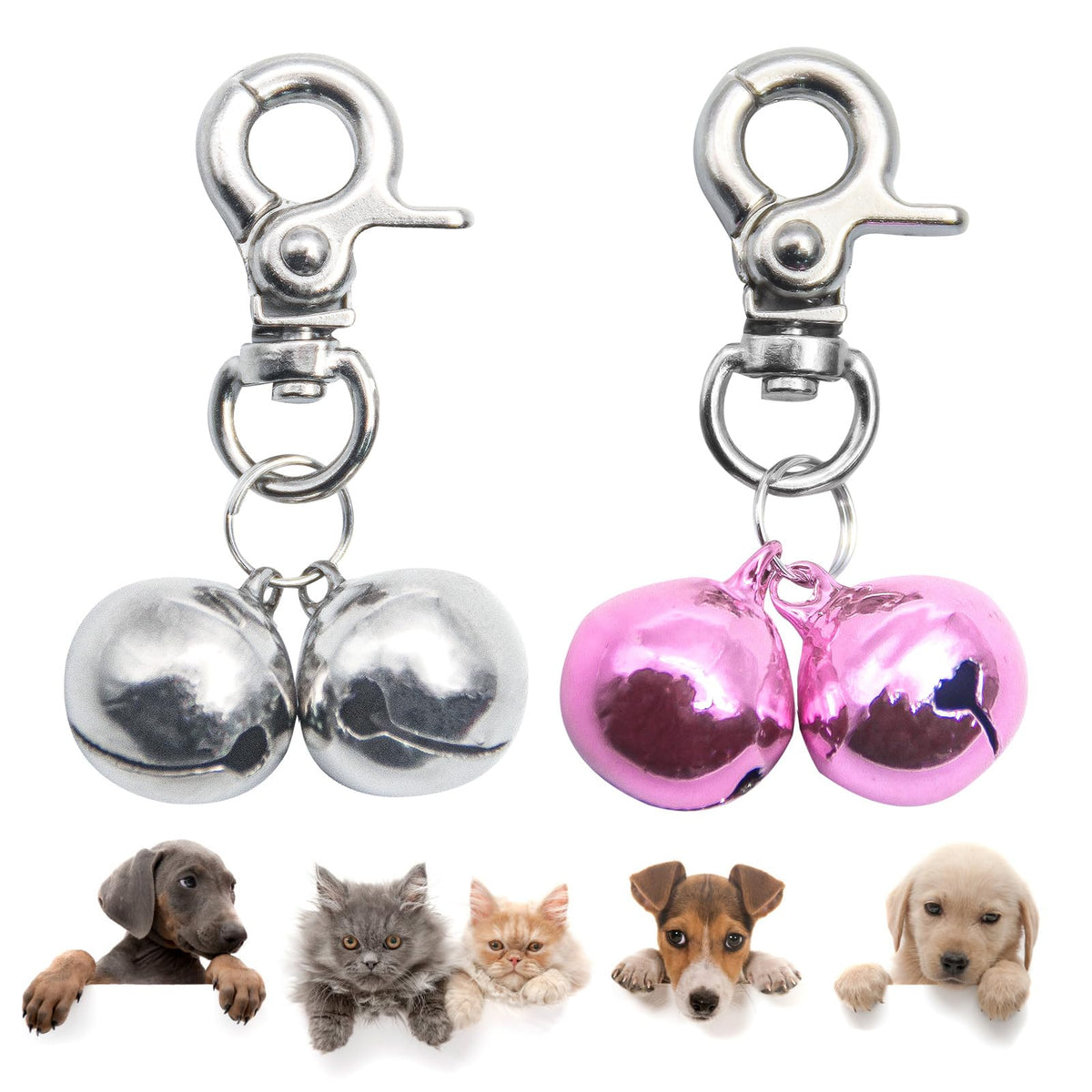 SCENEREAL bells two-piece set on a dog collar for easy tracking and stylish look.