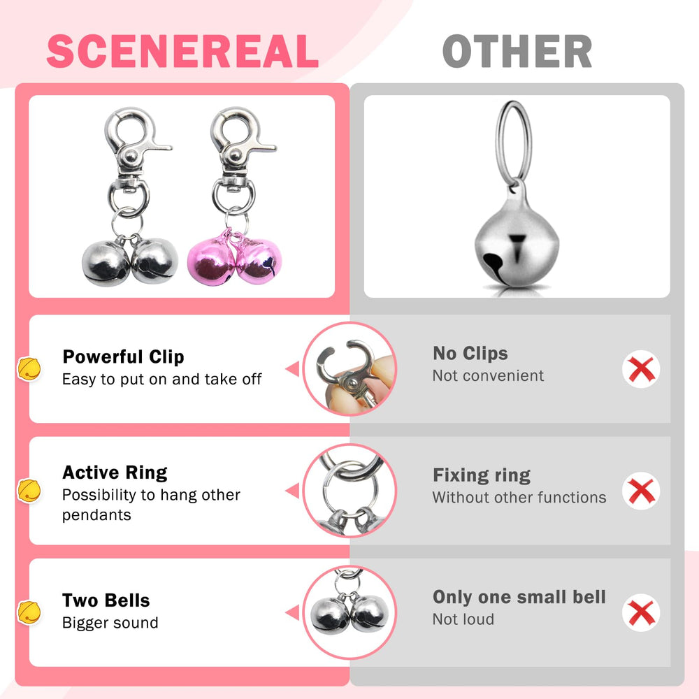 SCENEREAL heavy-duty snap clip demonstrates secure attachment on pet collars during walks.