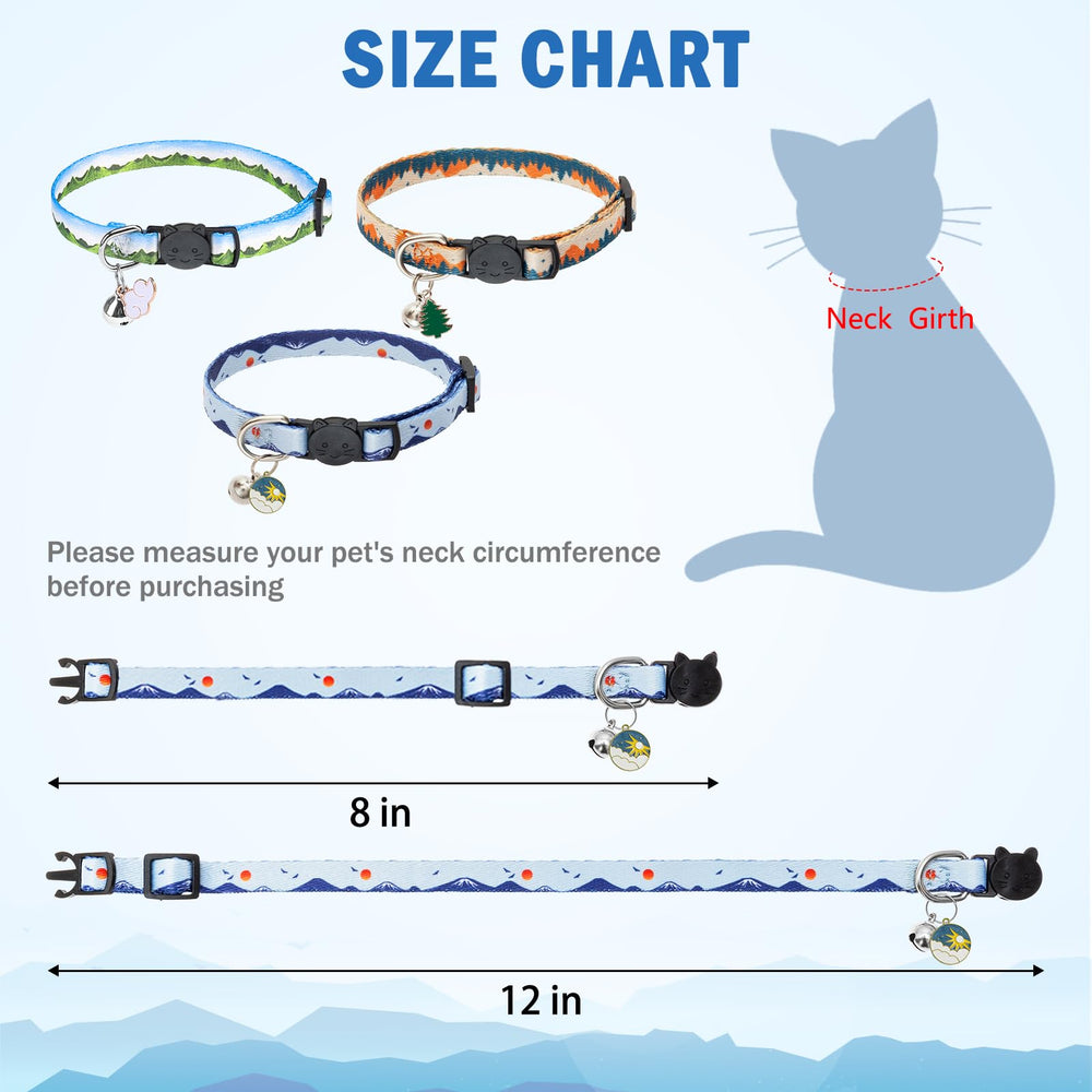 SCENEREAL Breakaway Cat Collar bell-front view promotes safety and visibility.