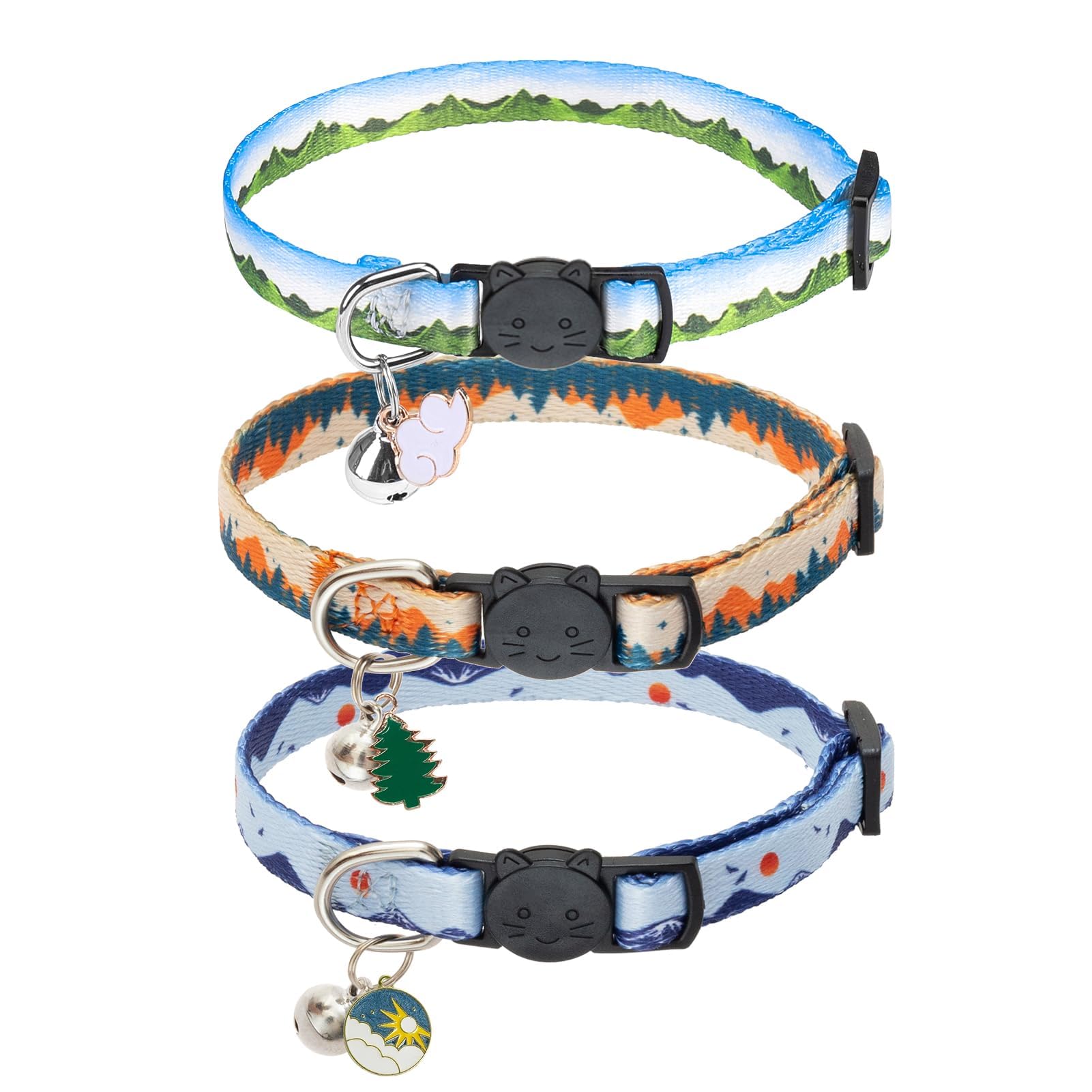 SCENEREAL Breakaway Cat Collar Forest Sunset design enhances daily wear and style.