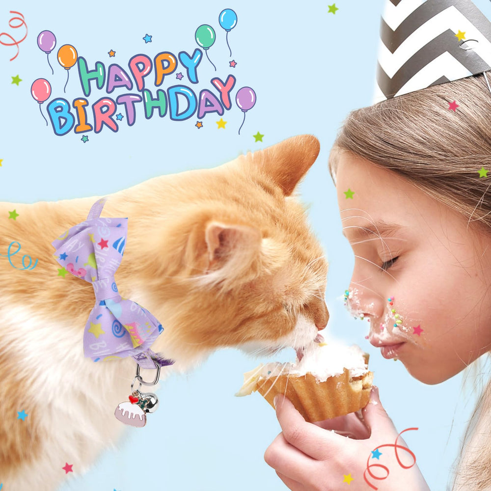 SCENEREAL cat bandana collar bowtie-detachable offers cute styling with removable accent.