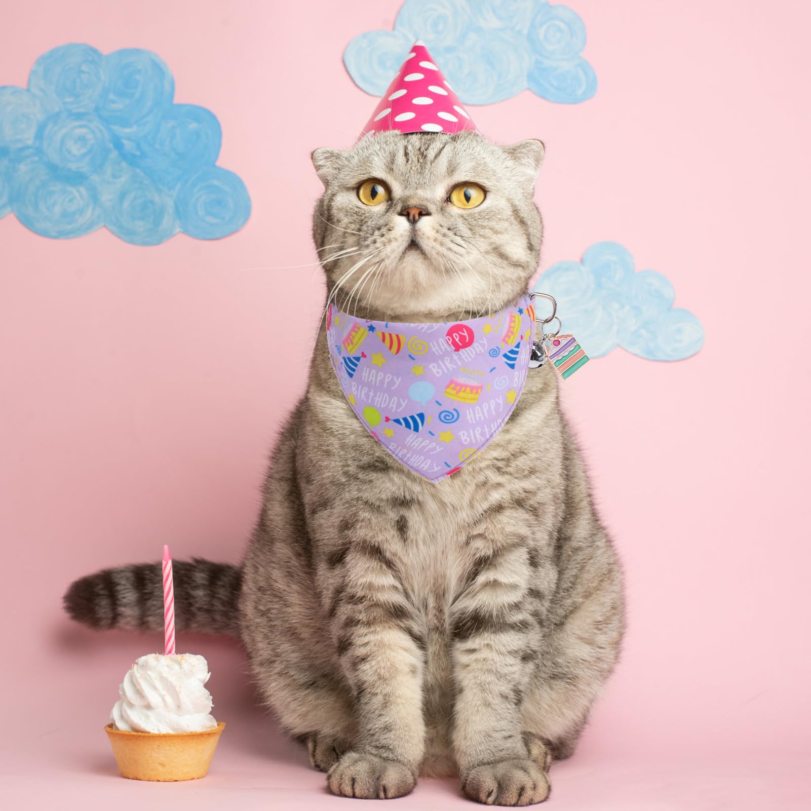 SCENEREAL cat bandana collar included-items shows two collars in the package.