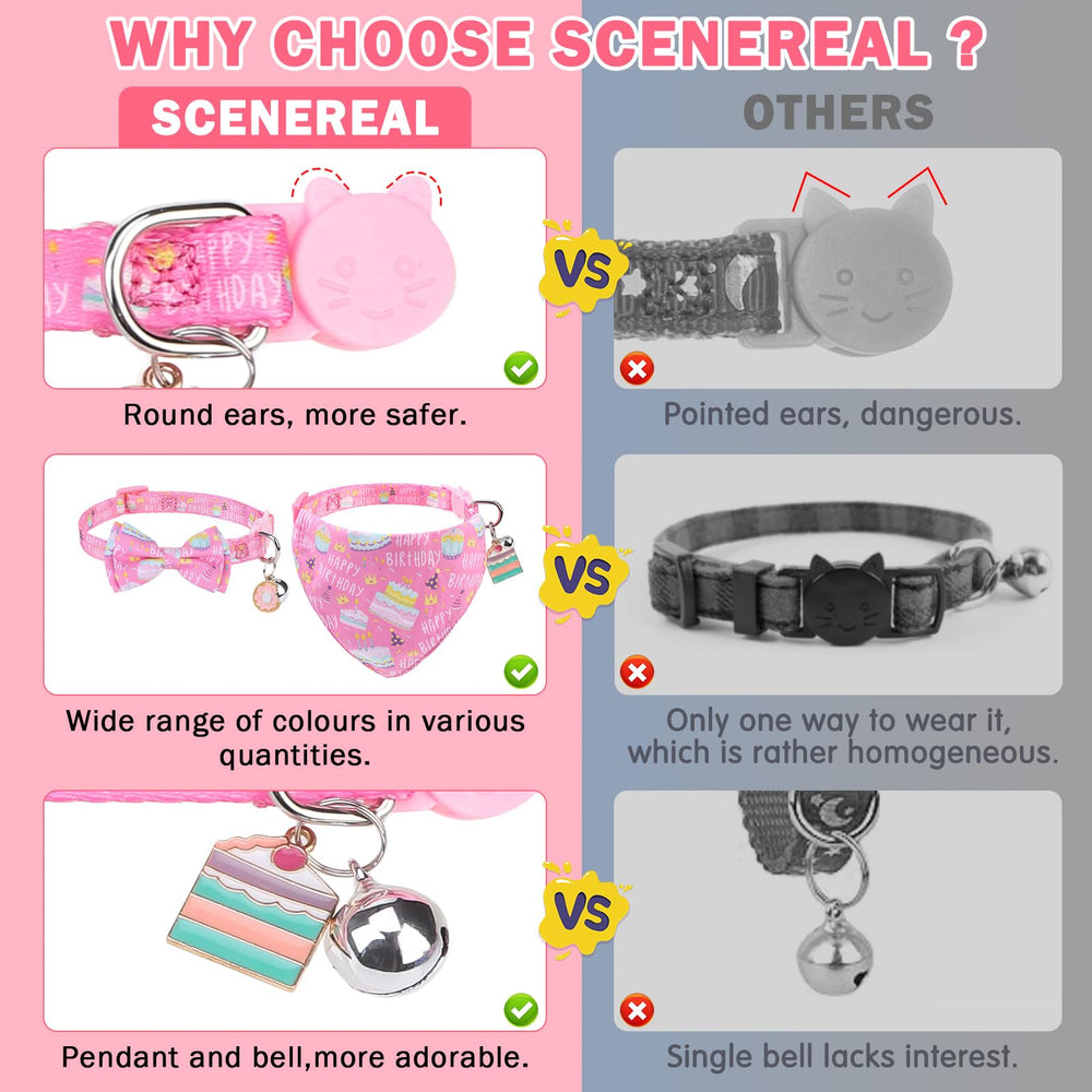 SCENEREAL cat bandana collar two-pack set offers versatile looks