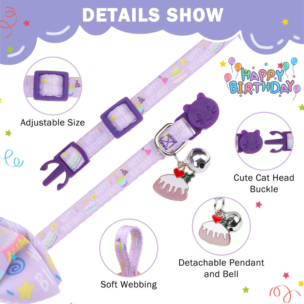 SCENEREAL cat bandana collar plaid-purple pattern showcases stylish, event-ready appearance.