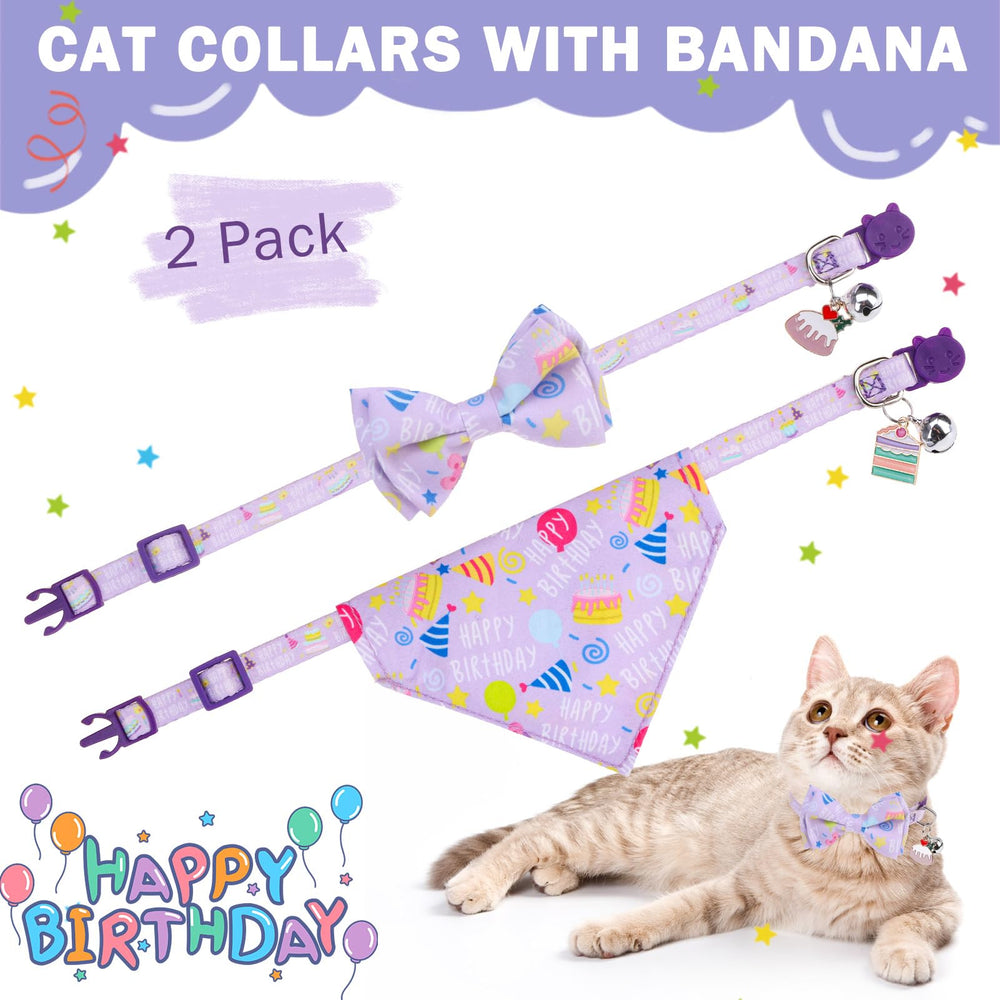 SCENEREAL cat bandana collar wearing-on-cat illustrates daily use and comfort.