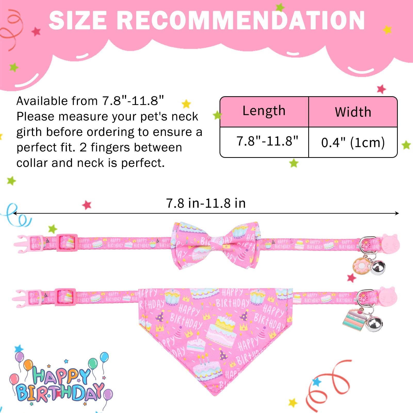 SCENEREAL cat bandana collar pink plaid design for special occasions