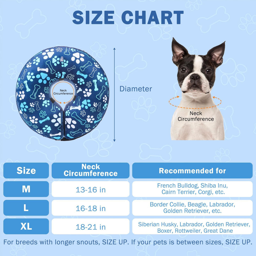 SCENEREAL collar-inflable-ajustable-perros: ajuste seguro sin bloquear la visión.