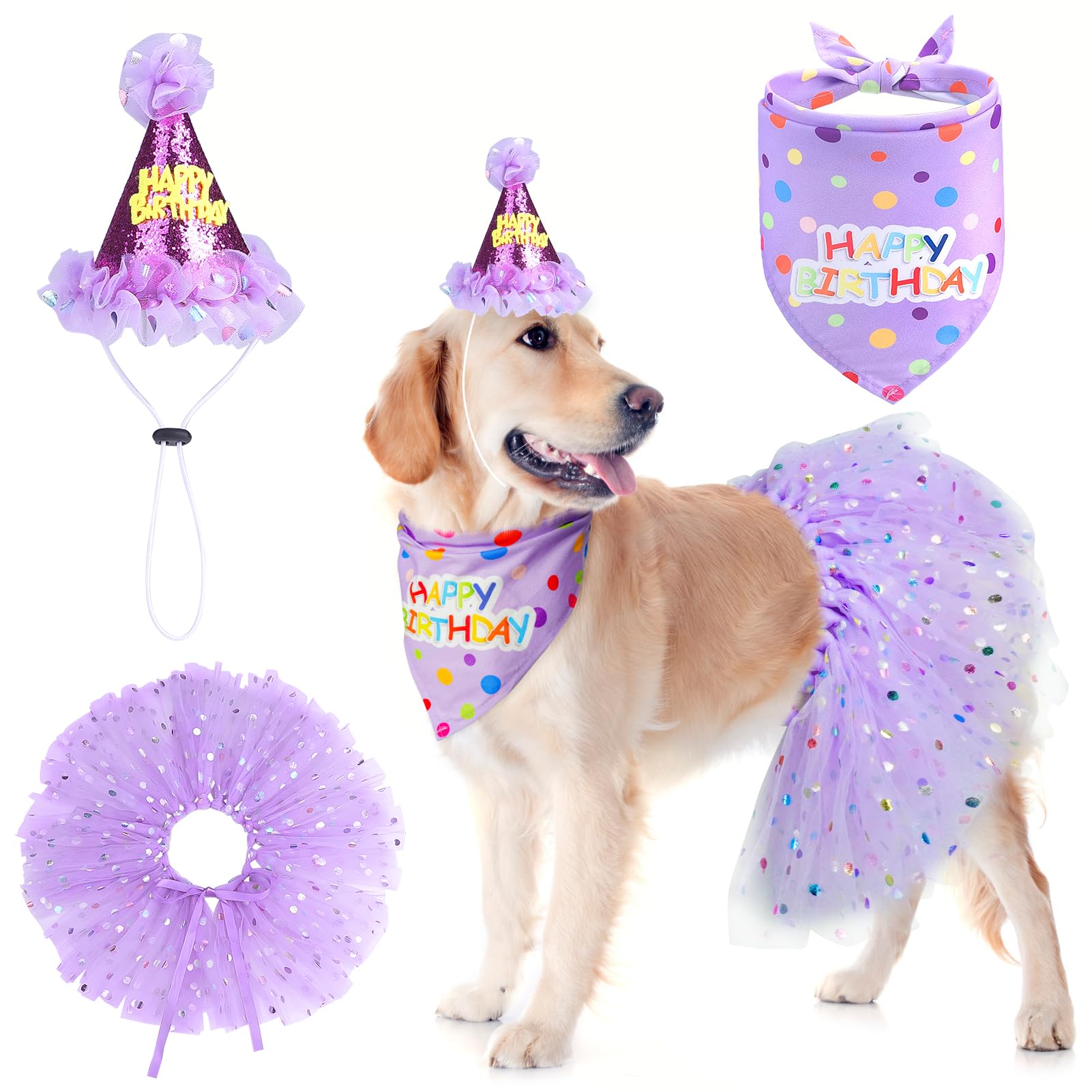 SCENEREAL dog birthday bandana close-up with breathable fabric for comfortable wear and photos