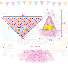 SCENEREAL dog birthday hat pink for adorable party wear