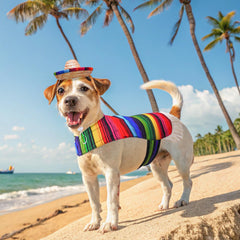 SCENEREAL dog costume sombrero hat adds cheerful flair for events and parties.