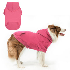 SCENEREAL pink dog hoodie front view shows cozy warmth for small dogs