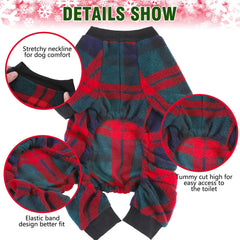 SCENEREAL dog pajamas with checkered pattern for stylish holiday outfits.