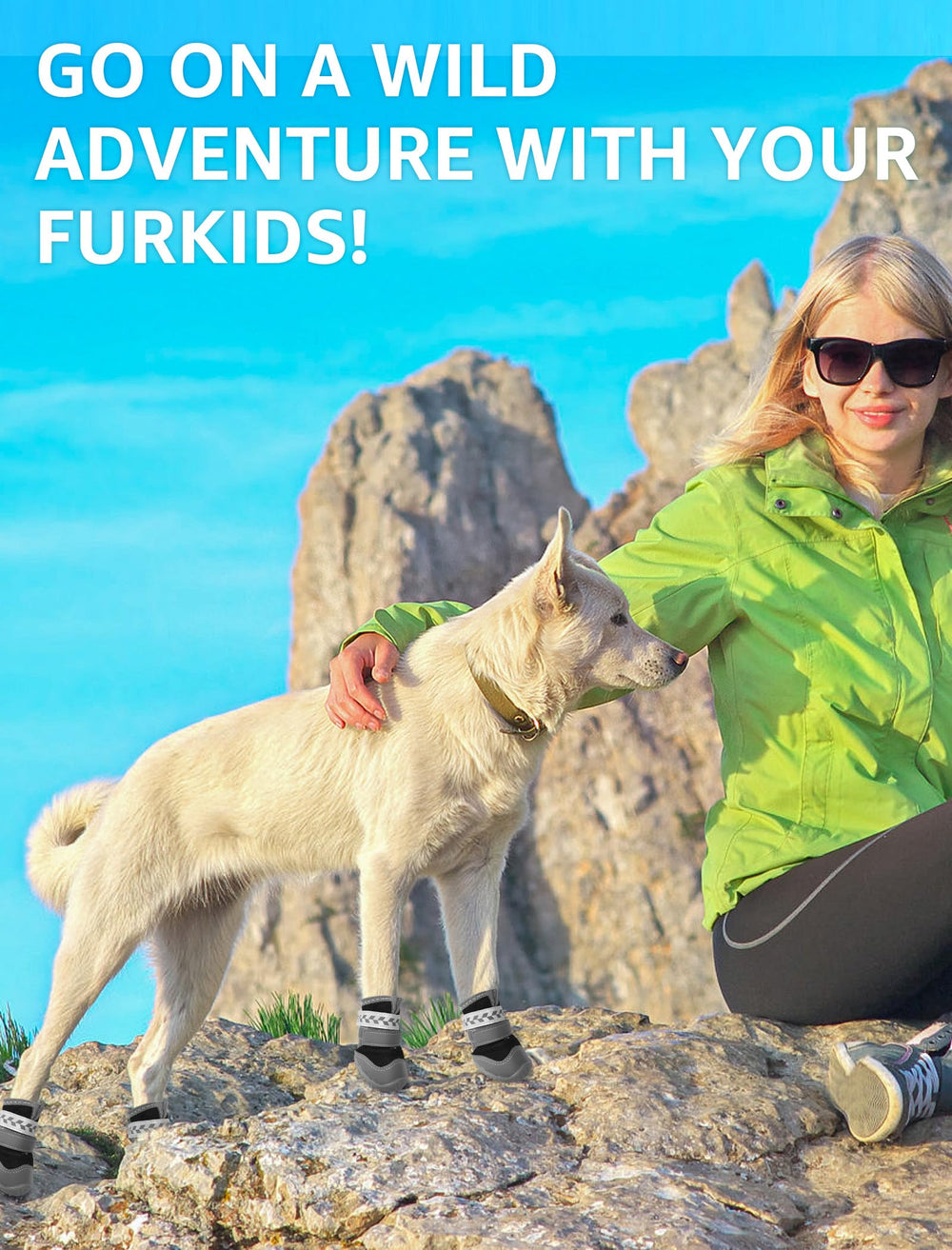 SCENEREAL waterproof breathable shoes protect paws in rain and shine