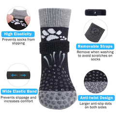 SCENEREAL paw sock featuring double-sided grips for enhanced floor traction.