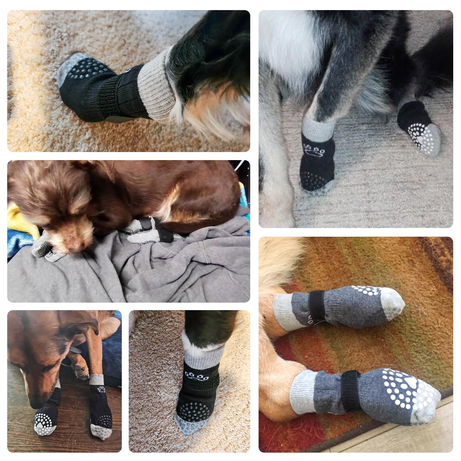 SCENEREAL dog socks anti-slip-paw-protection guard against slipping on hardwood.