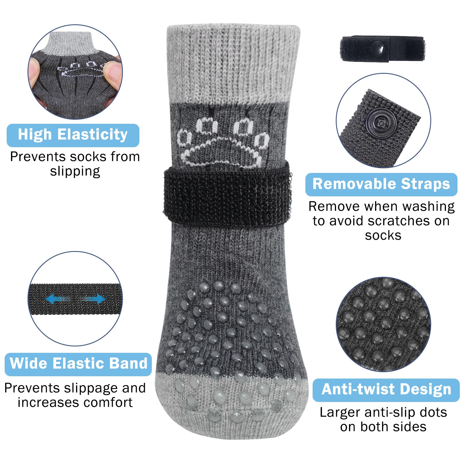 SCENEREAL dog socks for-hardwood-floors provide traction and paw comfort.