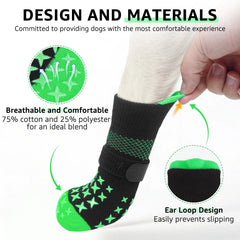 SCENEREAL dog socks with pull-tabs for easy adjustment during wear.
