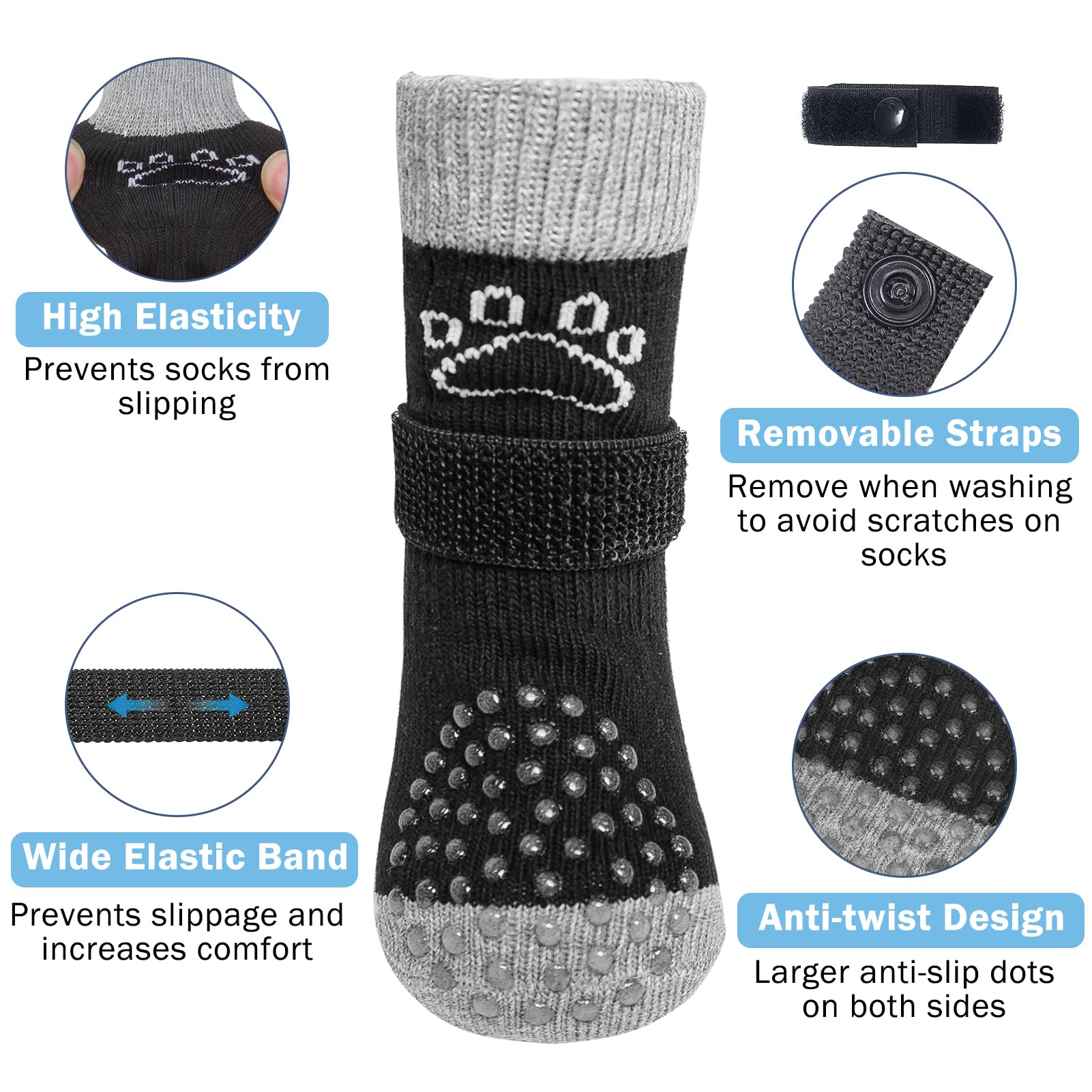 SCENEREAL dog socks worn during a walk to demonstrate traction on outdoor surfaces