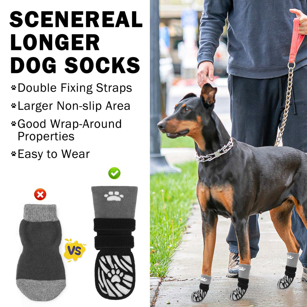 SCENEREAL dog socks XS adjustable double-band for a secure fit