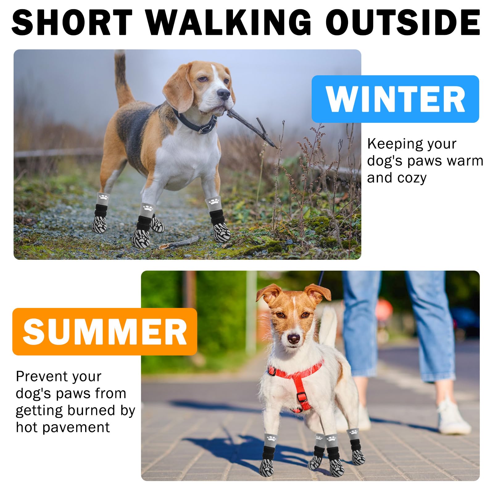 SCENEREAL dog socks XS suitable for indoor use and light outdoor walks