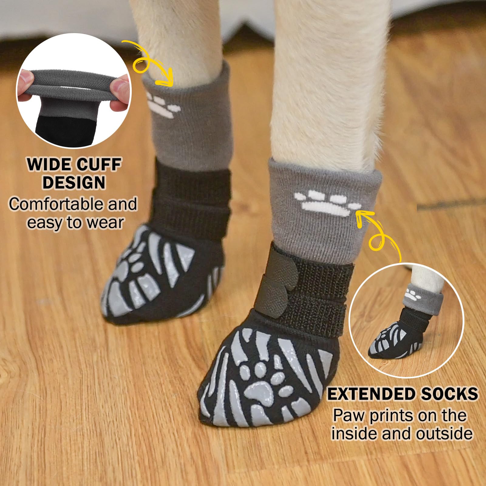 SCENEREAL dog socks XS open-mouth design for easy on/off