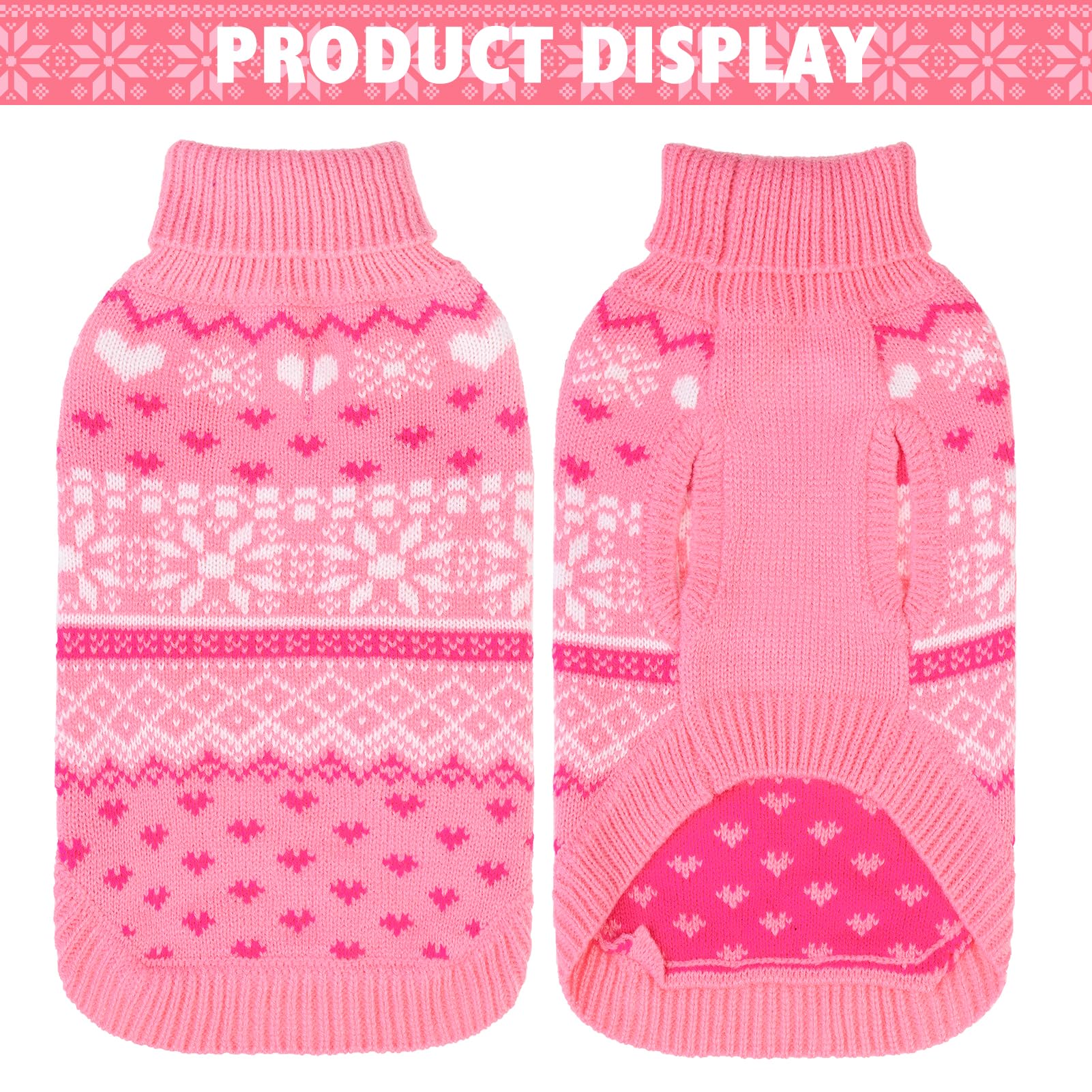 SCENEREAL dog sweater back with leash hole for easy access during walks