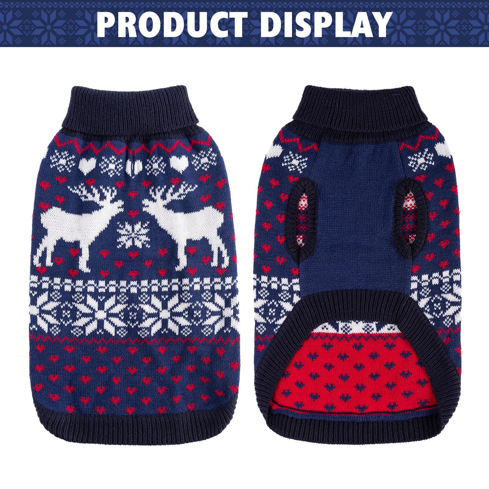 SCENEREAL dog-sweater-design-red-white colorway shown for winter style.