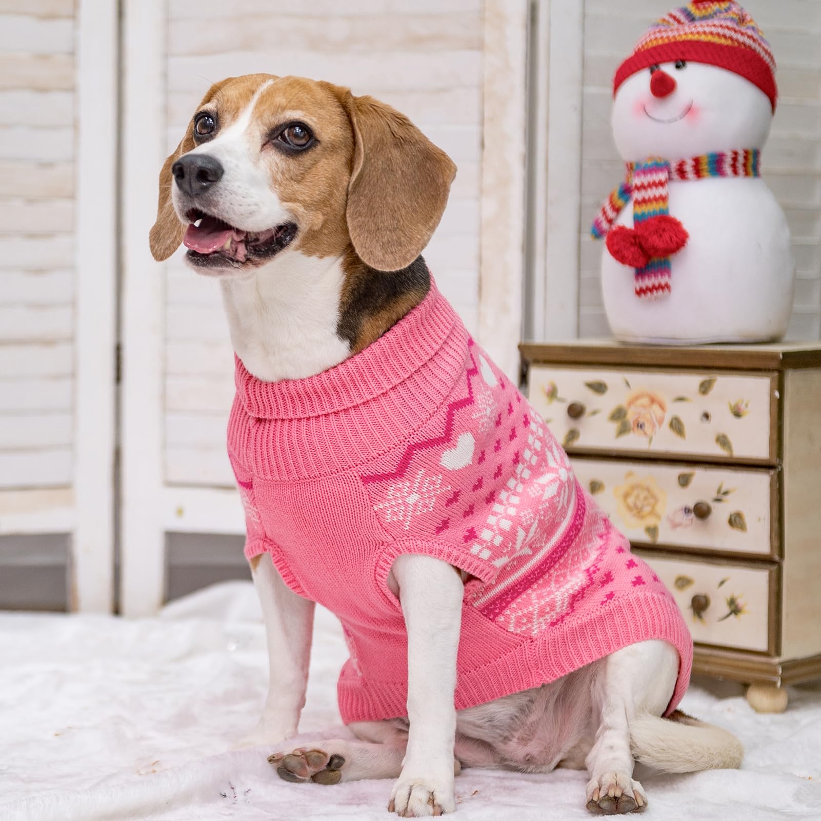 SCENEREAL elastic-fit dog sweater ensures comfortable movement