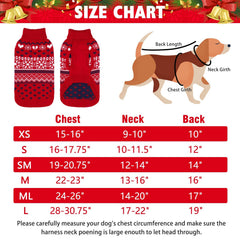 SCENEREAL dog sweater with hearts and snowflakes pattern for festive walks
