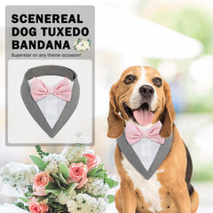 SCENEREAL dog tuxedo bandana soft cotton-poly fabric feels gentle on skin