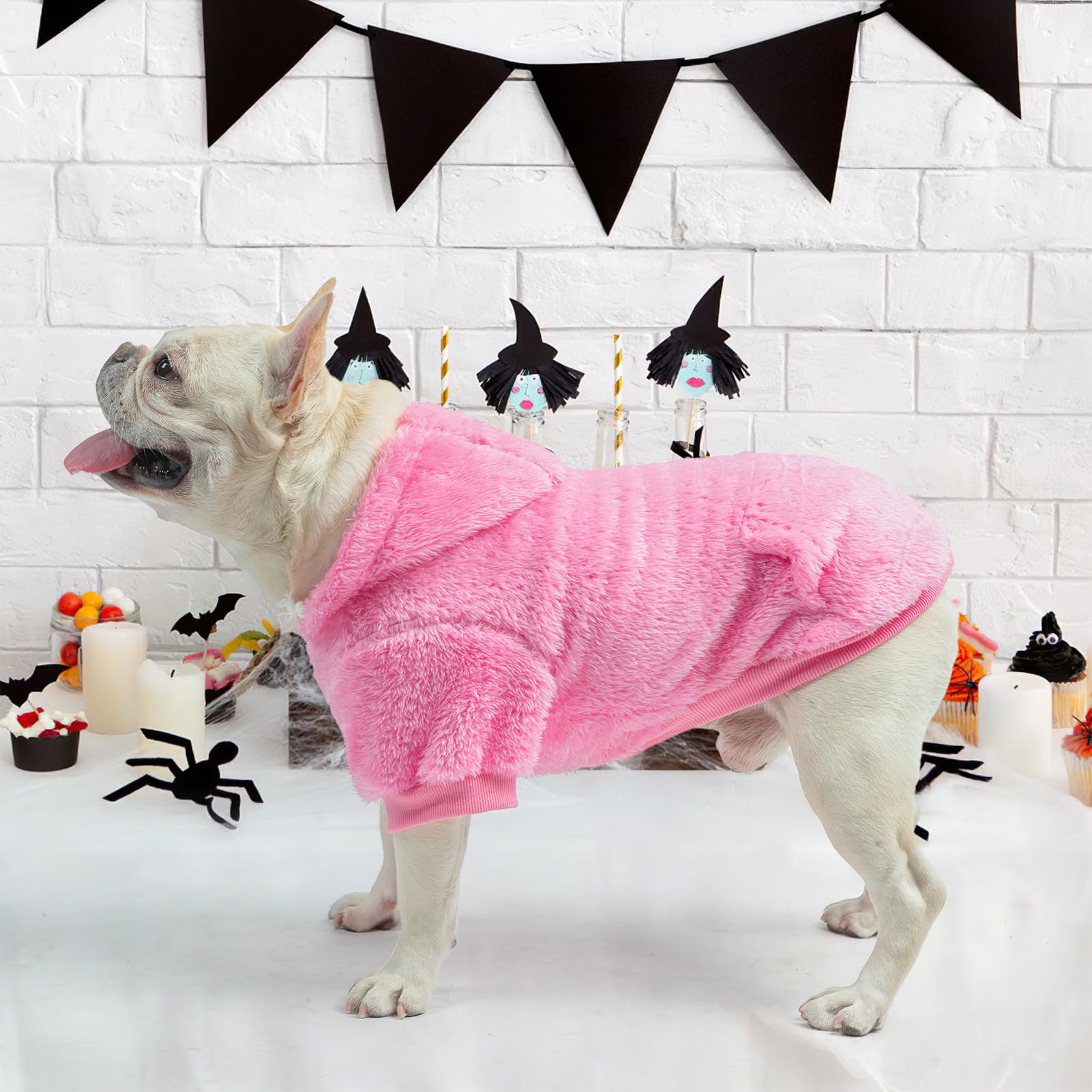 SCENEREAL fleece dog sweater hoodie machine washable for easy cleaning