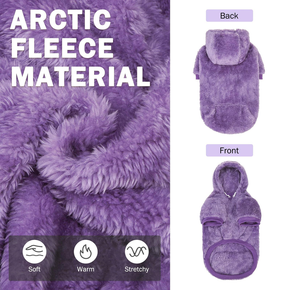SCENEREAL fleece dog sweater hoodie leash hole detail enables outdoor walking