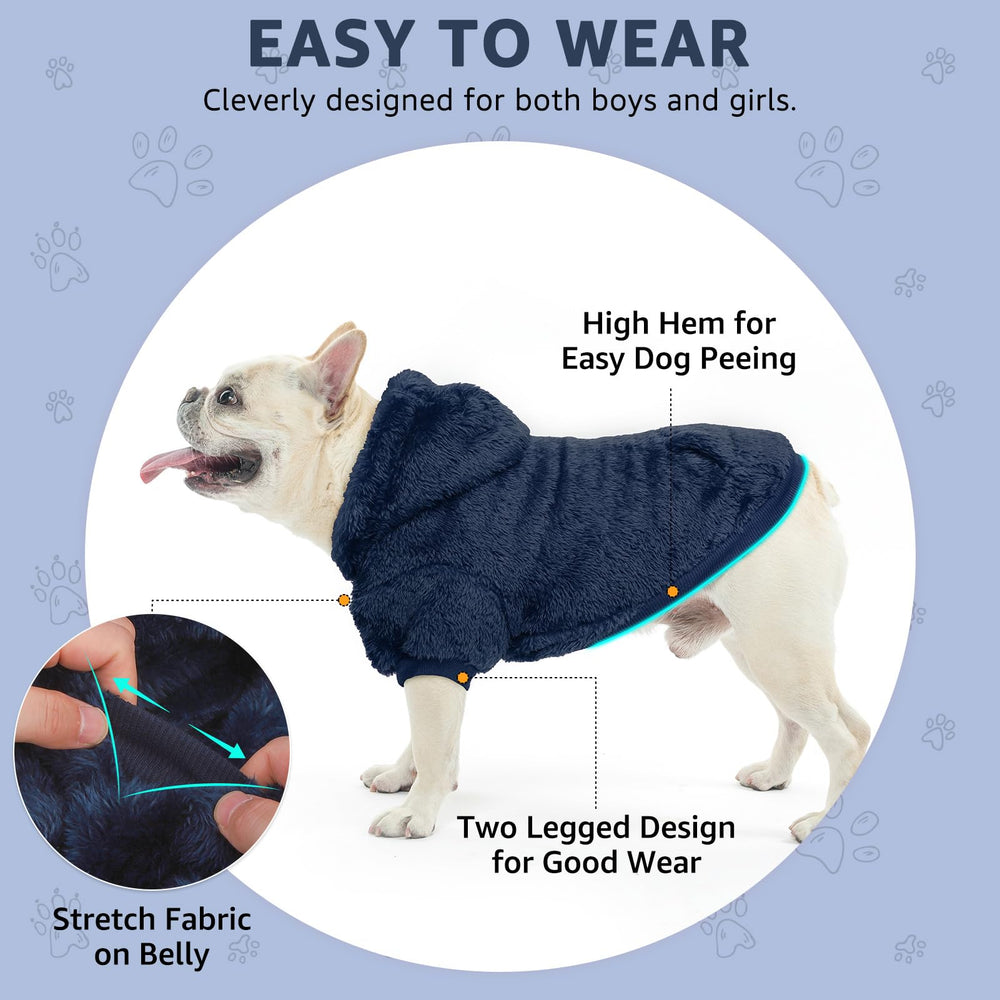 SCENEREAL fleece dog hoodie leash hole for easy outdoor walks