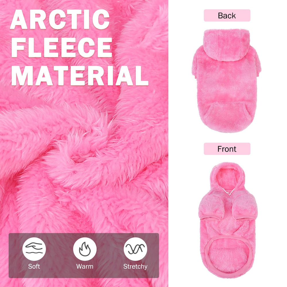 SCENEREAL fleece dog sweater hoodie leash hole ready for easy outdoor walks